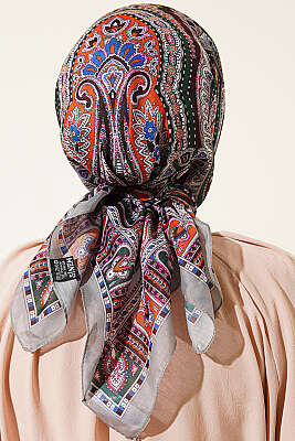 Retro Desen Elegance Eşarp Su Yeşili - Başörtüsü