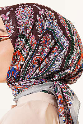 Retro Desen Elegance Eşarp Su Yeşili - Başörtüsü