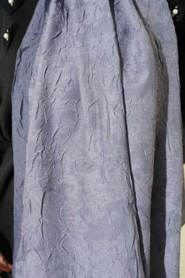 Retro Desenli Bambu Kraş Şal Gri - Başörtüsü