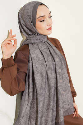 Retro Desenli Bambu Kraş Şal Nefti 