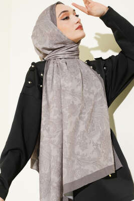 Retro Desenli Bambu Kraş Şal Taş - ŞEHRİ ŞAL