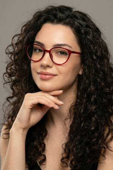 Retro Serisi Şeffaf Gözlük Bordo - GÜNEŞ GÖZLÜĞÜ