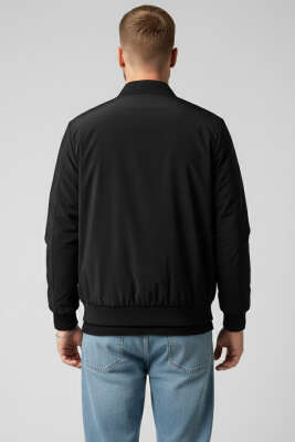 Ribana Detaylı Erkek Ceket Siyah - Erkek Ceket