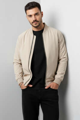 Ribana Detaylı Erkek Ceket Taş 