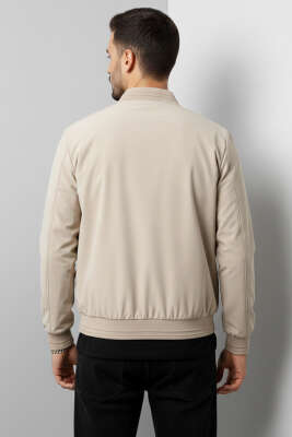 Ribana Detaylı Erkek Ceket Taş - Erkek Ceket