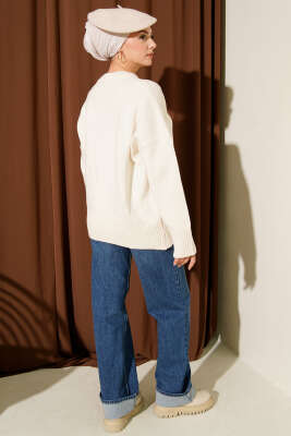 Ribana Görünümlü Triko Tunik Bej - Tunik