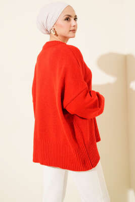 Ribana Görünümlü Triko Tunik Kırmızı - Günün Seçilenleri