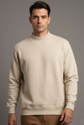 Ribana Selanik Erkek Sweatshirt Bej - BESSE