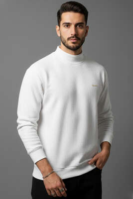 Ribana Selanik Erkek Sweatshirt Beyaz - BESSE