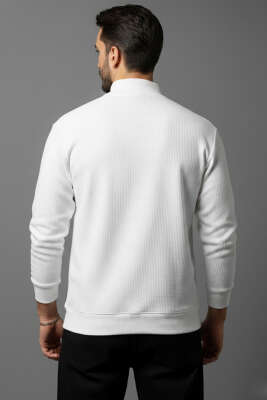 Ribana Selanik Erkek Sweatshirt Beyaz - Erkek Sweatshirt