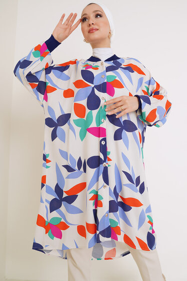 Ribanalı Gömlek Lacivert Mavi - Gömlek