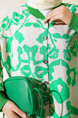 Ribanalı Gömlek Yeşil Bej - Thumbnail