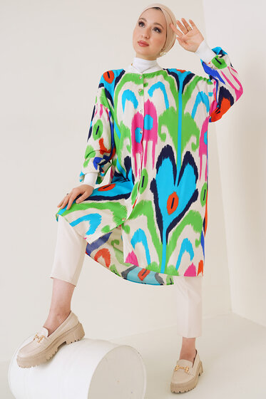 Ribanalı Gömlek Yeşil - Gömlek