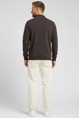 Ribanalı Selanik Erkek Sweatshirt Acı Kahve - Erkek Sweatshirt