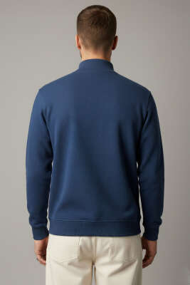 Ribanalı Selanik Erkek Sweatshirt Lacivert - Tek Kalanlar
