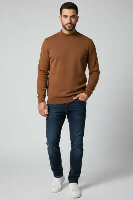 Ribanalı Selanik Erkek Sweatshirt Taba - Yeni Erkek Giyim