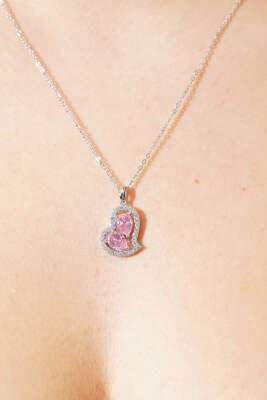 Romantik Çift Kalp Kolye Gümüş - DÜZENLENECEK ÜRÜNLER