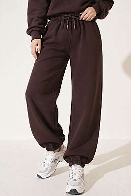 S Armalı Şardonlu Jogger Pantolon Kahve - RB MODA