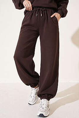 S Armalı Şardonlu Jogger Pantolon Kahve - Pantolon