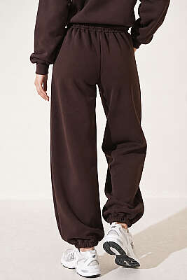 S Armalı Şardonlu Jogger Pantolon Kahve - Pantolon