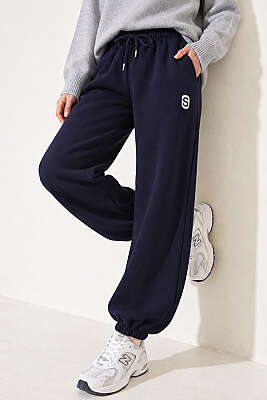 S Armalı Şardonlu Jogger Pantolon Lacivert - RB MODA
