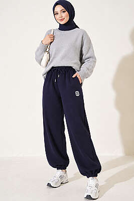 S Armalı Şardonlu Jogger Pantolon Lacivert - Pantolon