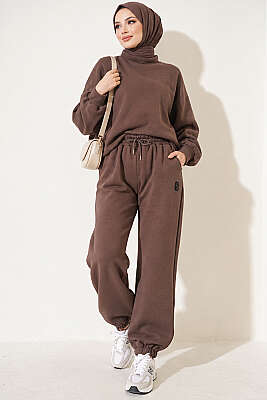 S Armalı Şardonlu Jogger Pantolon Vizon - Pantolon