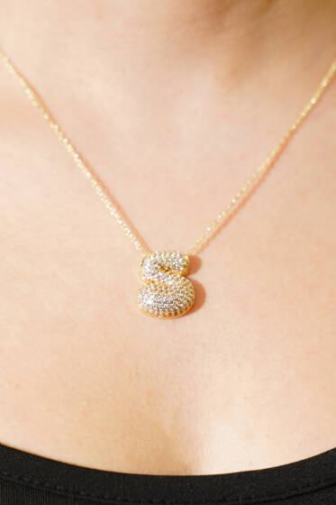 S Harfli Taşlı Kolye - Günün Seçilenleri