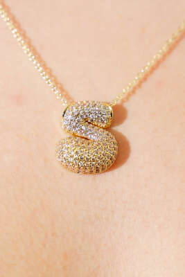 S Harfli Taşlı Kolye - Günün Seçilenleri