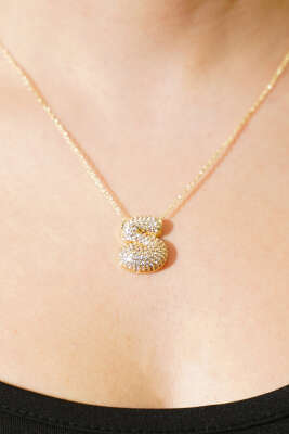 S Harfli Taşlı Kolye - KONYALI BİJUTERİ