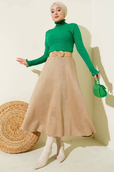 Saç Örgü Fırfırlı Triko Body Benetton - Triko Kazak