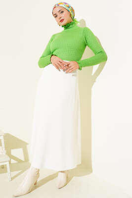 Saç Örgü Fırfırlı Triko Body Fıstık Yeşili - Yılın Fırsatı