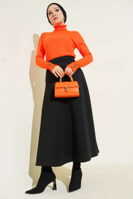 Saç Örgü Fırfırlı Triko Body Oranj - Yılın Fırsatı