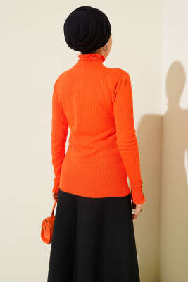 Saç Örgü Fırfırlı Triko Body Oranj - Yılın Fırsatı