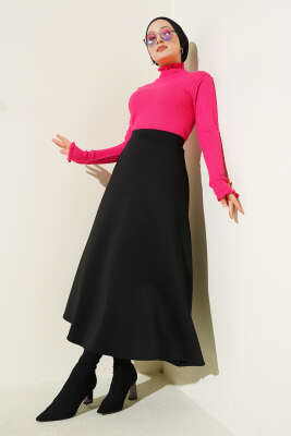 Saç Örgü Fırfırlı Triko Body Pembe - Yılın Fırsatı