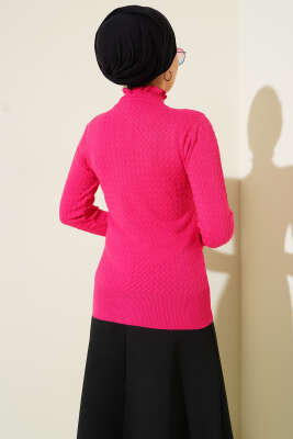 Saç Örgü Fırfırlı Triko Body Pembe - Yılın Fırsatı