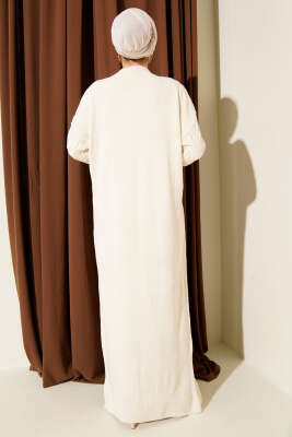 Saç Örgü Kabartmalı Triko Elbise Taş - Elbise