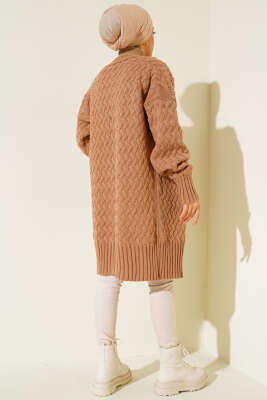 Saç Örgü Triko Hırka Büsküvi - Triko Hırka