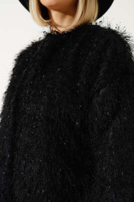 Saçaklı Kısa Mont Siyah - Kadın Giyim Modelleri