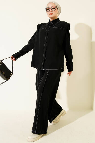 Sahte Cepli Gizli Patlı İkili Takım Siyah - İkili Takım