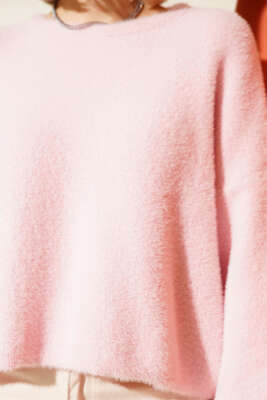 Sakallı Basic Kazak Pembe - Kadın Giyim Modelleri