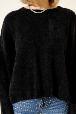 Sakallı Basic Kazak Siyah - Kadın Giyim Modelleri