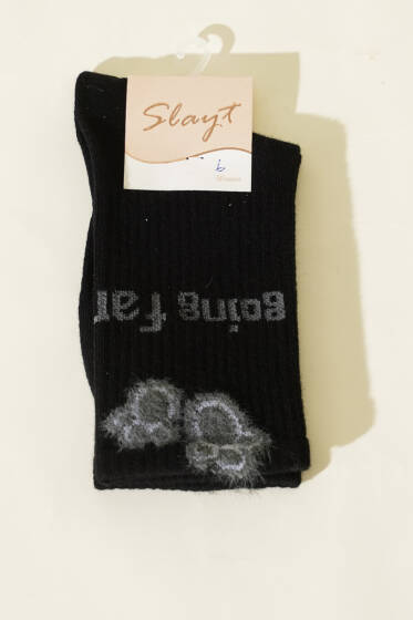 Sakallı Going Far Soket Kadın Çorap Siyah - Soket Çorap