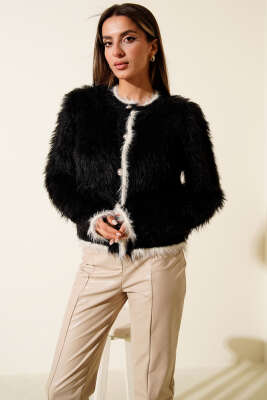 Sakallı Gold Düğmeli Hırka Siyah - Kadın Giyim Modelleri