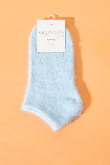 Sakallı Kadın Patik Çorap Mavi - Babet / Patik Çorap