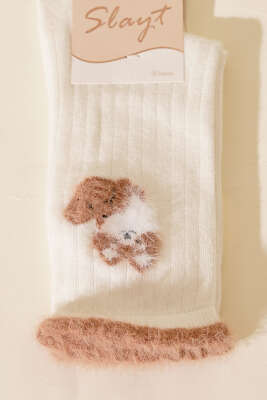 Sakallı Kadın Soket Çorap Ekru - Soket Çorap