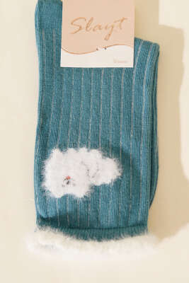 Sakallı Kadın Soket Çorap Mavi - Soket Çorap