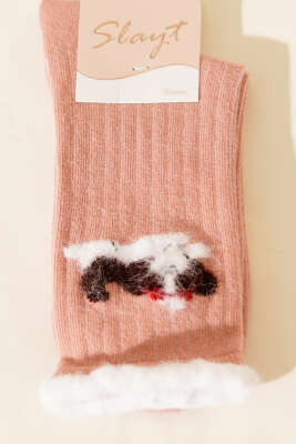 Sakallı Kadın Soket Çorap Pudra - Soket Çorap