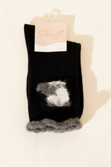 Sakallı Kadın Soket Çorap Siyah - Soket Çorap