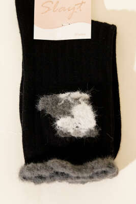 Sakallı Kadın Soket Çorap Siyah - Soket Çorap